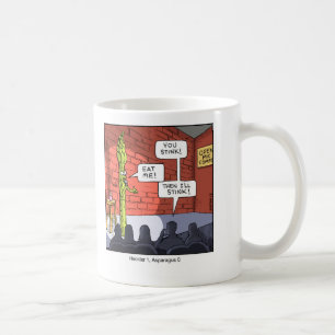Café Espárrago divertido de la taza del dibujo animado
