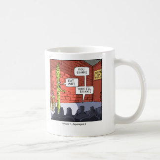 Café Espárrago divertido de la taza del dibujo animado
