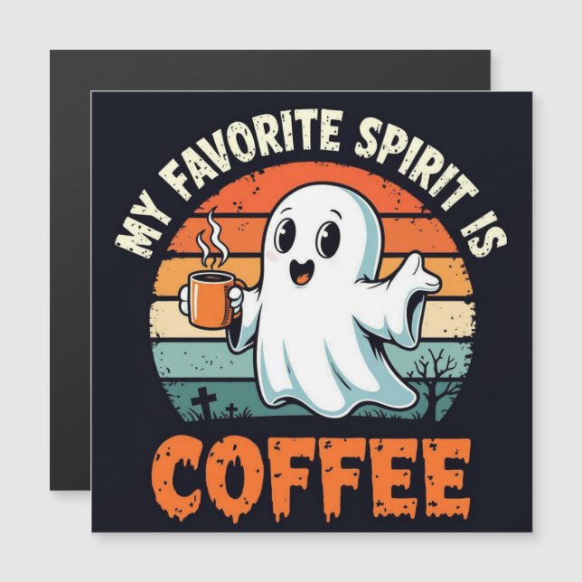 Café Espíritu de Halloween Fantasma (Anverso/Reverso)