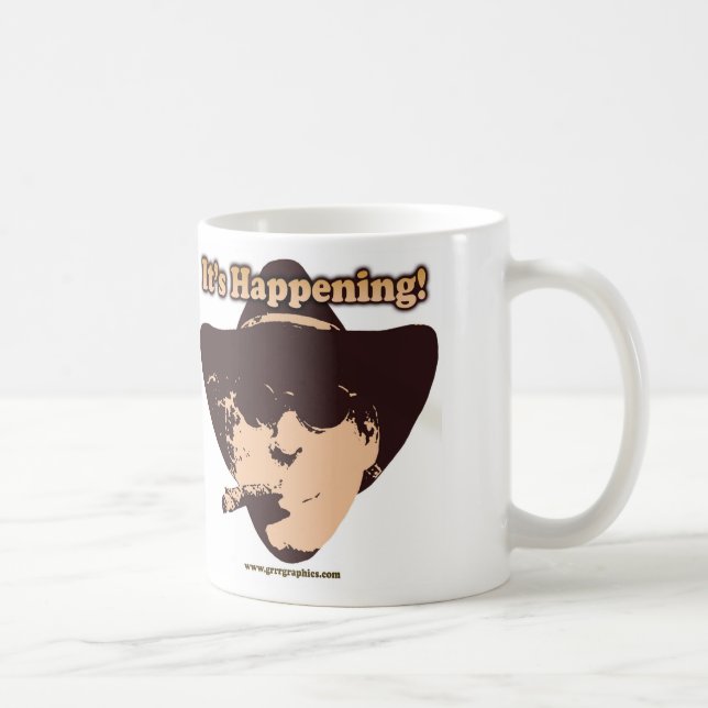 Café ¡Está sucediendo!   taza blanca clásica de 11 (Derecha)