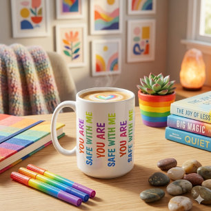 Café Estás Seguro Conmigo – Taza de Afirmación Clásica