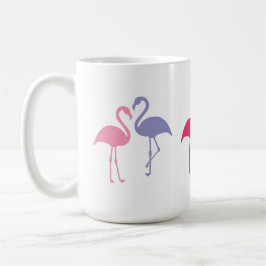 Café Estatuas de flamencos grandes Taza de 15 oz.