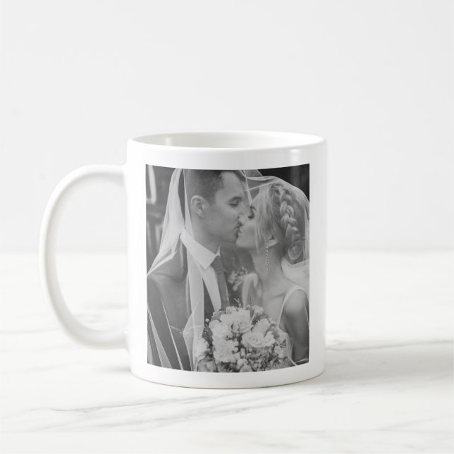 Café Eterno ramo de boda - Taza con foto (Izquierda)