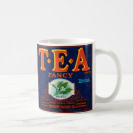 Café Etiqueta de Té Elegante Taza