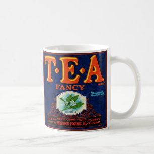 Café Etiqueta de Té Elegante Taza