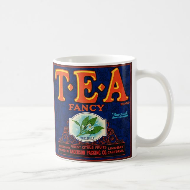 Café Etiqueta de Té Elegante Taza (Derecha)