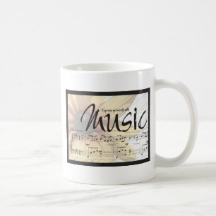 Café Exprésese con la taza de la música