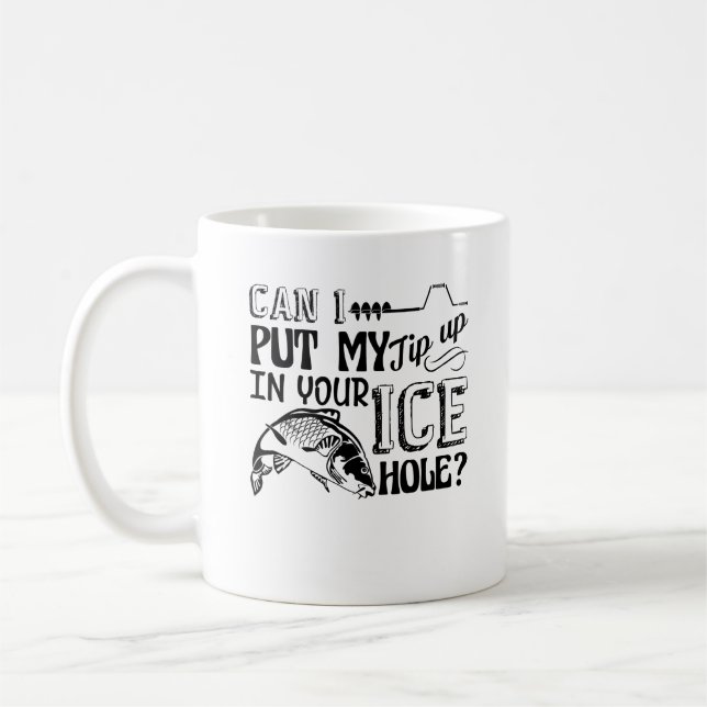 Café Extremidad de la pesca del hielo encima de la taza (Izquierda)