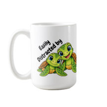 Fácilmente Distraído por Tortugas | Taza de Vida M