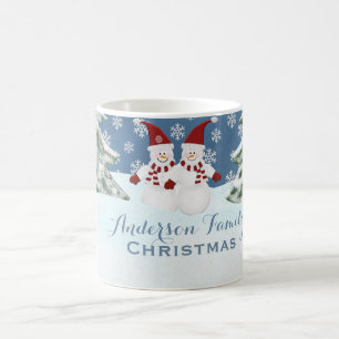 Café Familia personalizada: Taza del muñeco de nieve