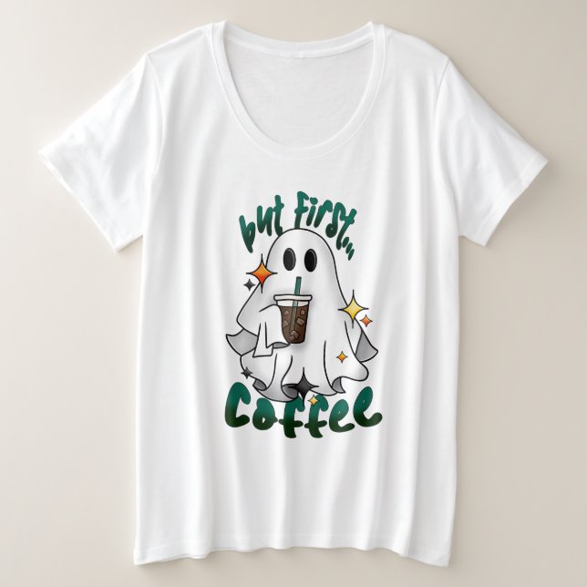 Café Fantasma - Pero Primero... Café - Blanco (Anverso del diseño)