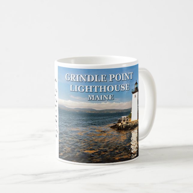 Café Faro de Grindle Point, Maine Taza (Anverso derecho)