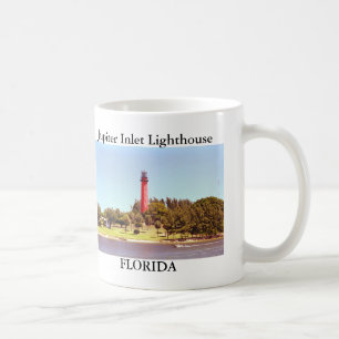 Café Faro de la entrada de Júpiter, taza de la Florida