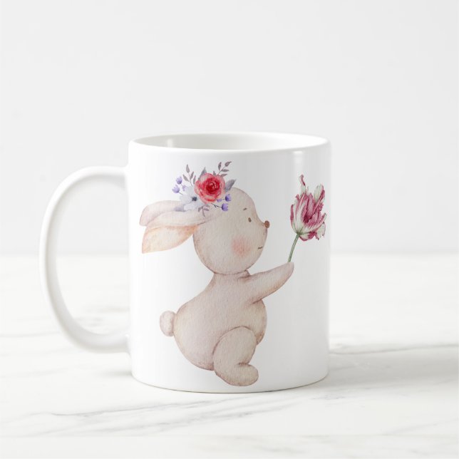 Café Felicidad de Conejo Floreciente - Taza de Conejo L (Izquierda)