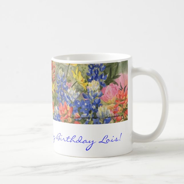 Café ¡Feliz cumpleaños! Taza de los Wildflowers de (Derecha)
