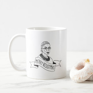 Café Feliz Resistmas taza de Ruth Bader Ginsburg