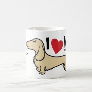 Café FLDR "amo mi" taza rubia del Dachshund de la LH