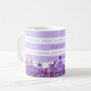 Café Flor del nacimiento y taza febrero de la raya de