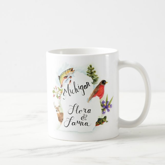 Café Flora de Michigan y taza del derecho de la fauna (Derecha)