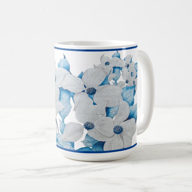 Café Flores de dogwood en una taza clásica (Anverso derecho)