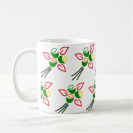 Café Flores lindas de primavera retro en una taza de ca