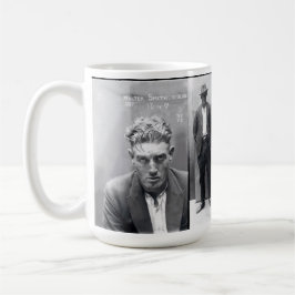 Café Foto de disparo de taza criminal en blanco y negro