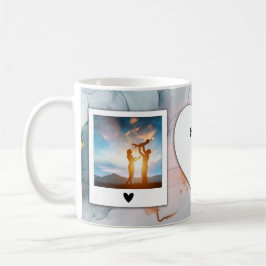 Café Foto personalizado y taza de texto - Mármol azul c