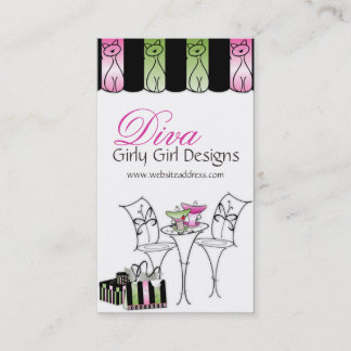 Cafe Francés Girly Girl Diva Tarjetas de Negocios