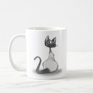 Café Gatito de Simon - taza del bosquejo