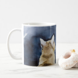 Café Gato de jengibre y taza clásica de luna llena