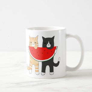 Café Gato divertido del smoking del Tabby de la taza
