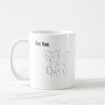 Gato Estresado, Taza de Gato Ilustrado Extraño
