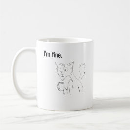 Café Gato Estresado, Taza de Gato Ilustrado Extraño