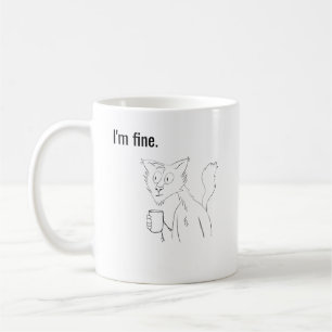 Café Gato Estresado, Taza de Gato Ilustrado Extraño