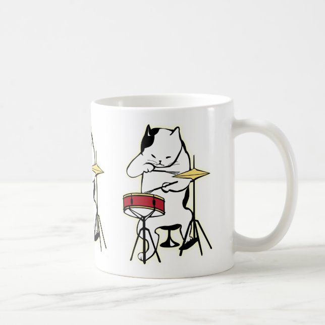 Café Gato que juega la taza de los tambores (Derecha)
