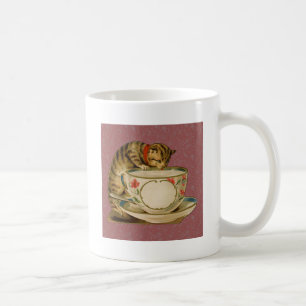 Café Gato Taza de Té Lindo Vintage Victoriano Mascota C