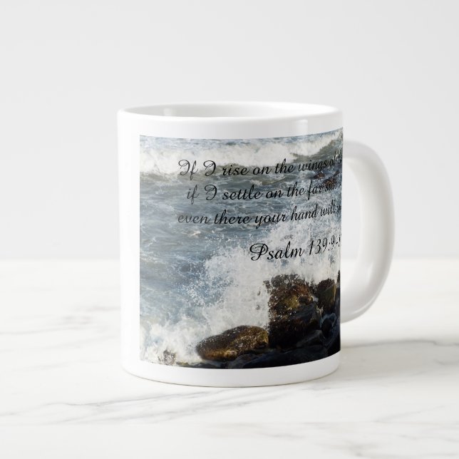 Café Gigante 139:9 del salmo de la cita de la biblia - taza 10 (Derecha)
