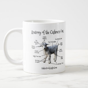 Café Gigante Anatomía de la cabra de cachemira - taza enorme