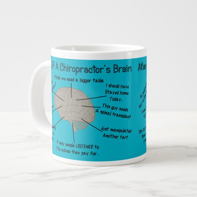 Café Gigante Azul de la taza del cerebro del Chiropractor (Izquierda)