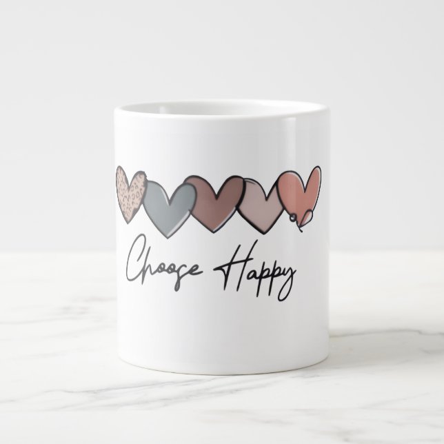 Café Gigante Diseño de Taza Corazón Feliz (Frente)