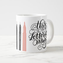Esta es mi taza de letras - Plumas de broche