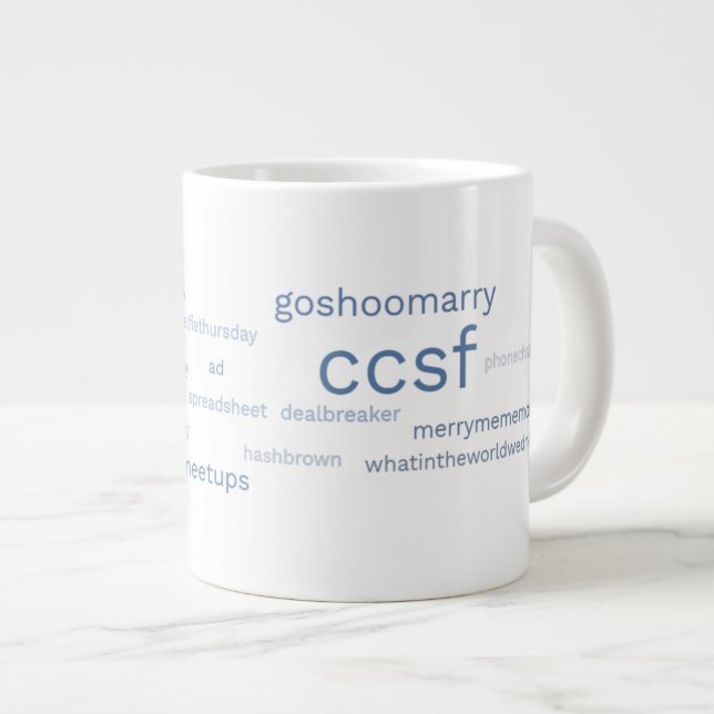 Café Gigante Etiqueta azul CCSF de 20 onzas. Taza (Derecha)