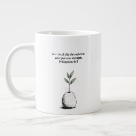 Café Gigante Filipenses 4:13 Versículo Bíblico Taza de regalo C
