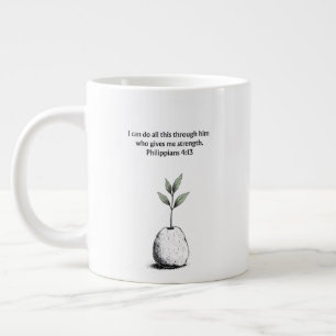 Café Gigante Filipenses 4:13 Versículo Bíblico Taza de regalo C