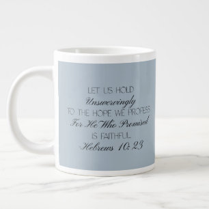 Café Gigante Hebreos 10:23 Taza con Versículo Bíblico de Espera