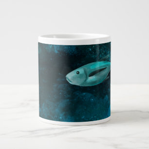 Café Gigante Ilustración de peces de aguas profundas en taza de