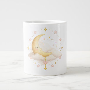 Café Gigante Luna y Estrellas Pastel Acogedor Taza de Cerámica