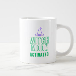 Café Gigante MODO BRUJA ACTIVADO – Taza de Halloween Neon