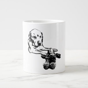 Café Gigante Perro y oso de peluche Arte de taza acogedor