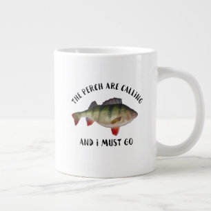 Café Gigante Pesca de perca Jumbo Cita la taza de hobby masculi